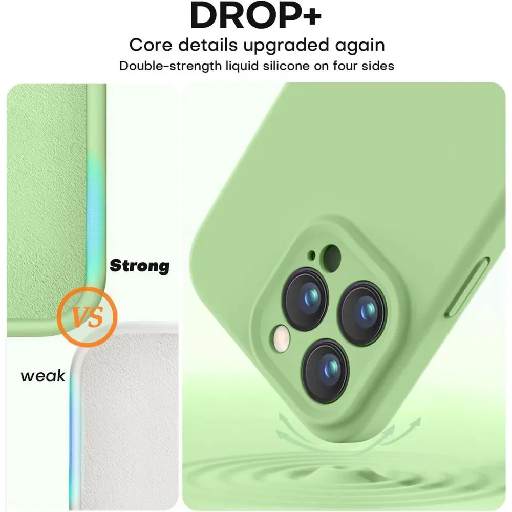 Vooii iPhone 16 Pro Liquid Silicone Case Camera Protection Soft Microfiber